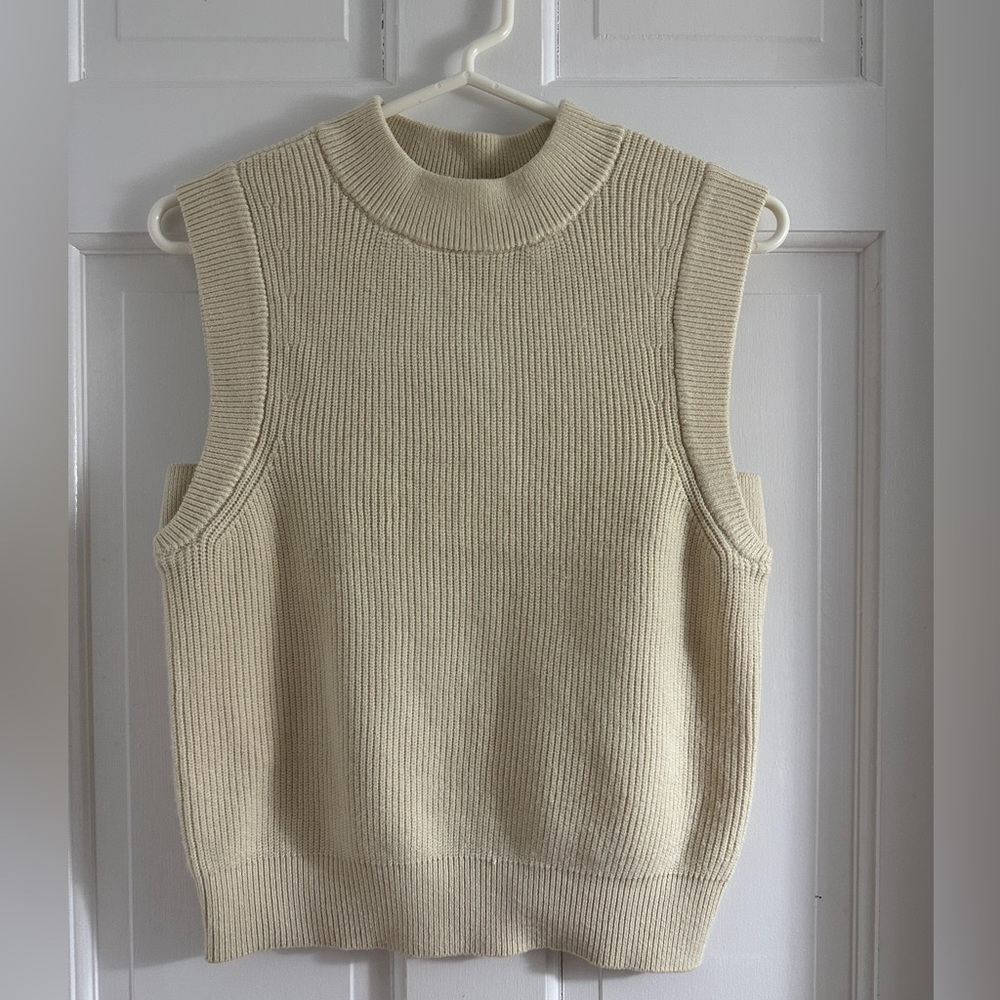 a new day Cream Ribbed Sleeveless Knit Sweater Vest